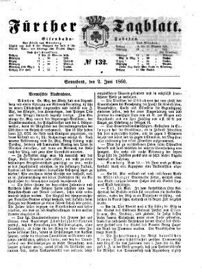 Fürther Tagblatt Samstag 2. Juni 1860