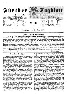 Fürther Tagblatt Samstag 16. Juni 1860