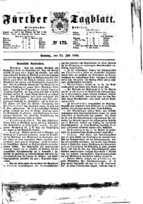 Fürther Tagblatt Sonntag 22. Juli 1860
