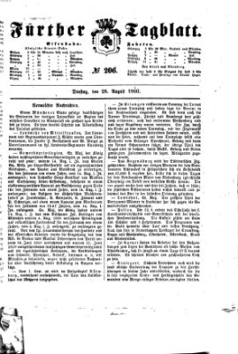 Fürther Tagblatt Dienstag 28. August 1860