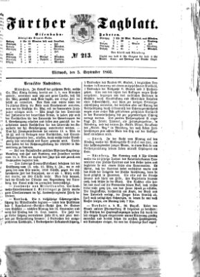 Fürther Tagblatt Mittwoch 5. September 1860