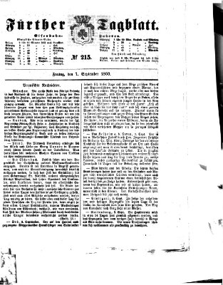 Fürther Tagblatt Freitag 7. September 1860