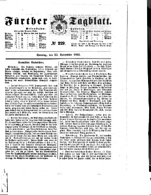 Fürther Tagblatt Sonntag 23. September 1860
