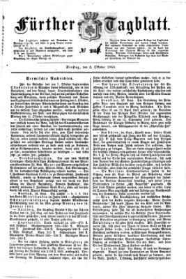 Fürther Tagblatt Dienstag 2. Oktober 1860