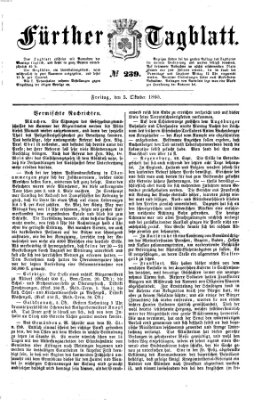 Fürther Tagblatt Freitag 5. Oktober 1860