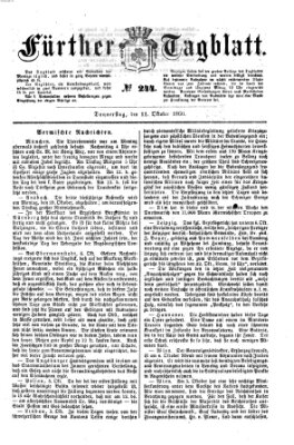 Fürther Tagblatt Donnerstag 11. Oktober 1860