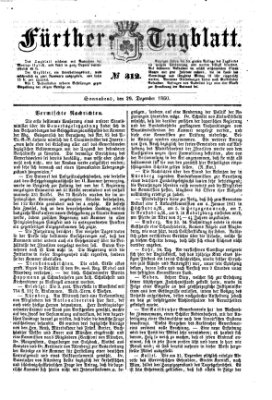 Fürther Tagblatt Samstag 29. Dezember 1860