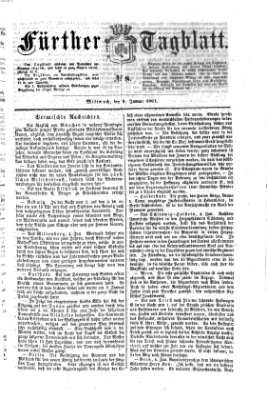Fürther Tagblatt Mittwoch 9. Januar 1861