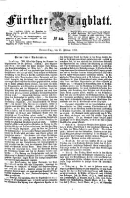 Fürther Tagblatt Donnerstag 21. Februar 1861