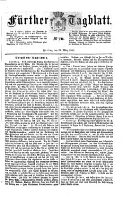 Fürther Tagblatt Freitag 22. März 1861
