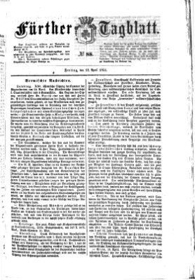 Fürther Tagblatt Freitag 12. April 1861