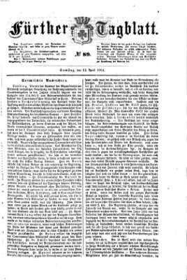 Fürther Tagblatt Samstag 13. April 1861