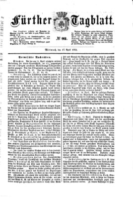 Fürther Tagblatt Mittwoch 17. April 1861