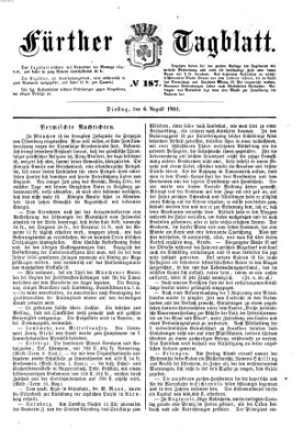 Fürther Tagblatt Dienstag 6. August 1861