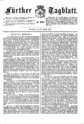 Fürther Tagblatt Samstag 17. August 1861