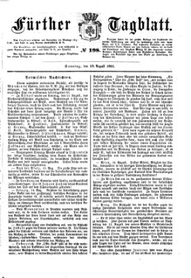 Fürther Tagblatt Sonntag 18. August 1861