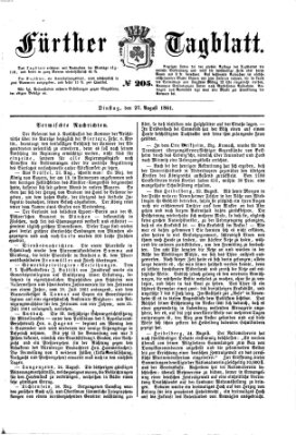 Fürther Tagblatt Dienstag 27. August 1861