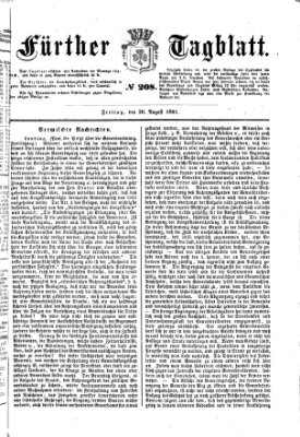 Fürther Tagblatt Freitag 30. August 1861