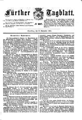 Fürther Tagblatt Samstag 21. September 1861