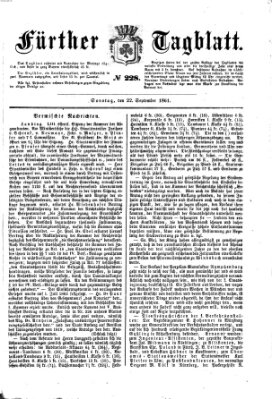 Fürther Tagblatt Sonntag 22. September 1861