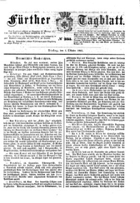 Fürther Tagblatt Dienstag 1. Oktober 1861