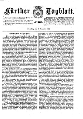 Fürther Tagblatt Samstag 9. November 1861