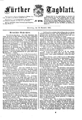 Fürther Tagblatt Sonntag 10. November 1861