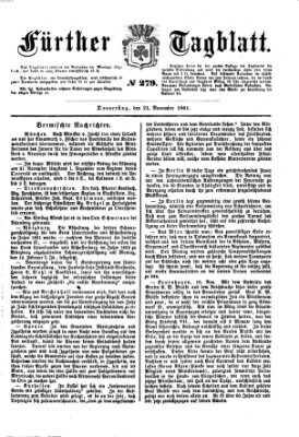 Fürther Tagblatt Donnerstag 21. November 1861