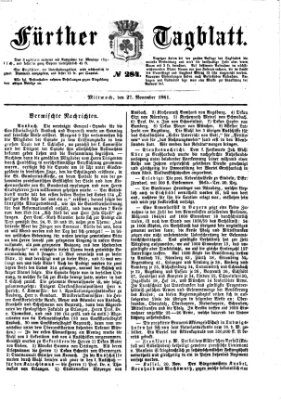 Fürther Tagblatt Mittwoch 27. November 1861