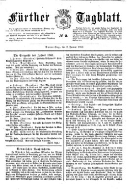 Fürther Tagblatt Donnerstag 2. Januar 1862