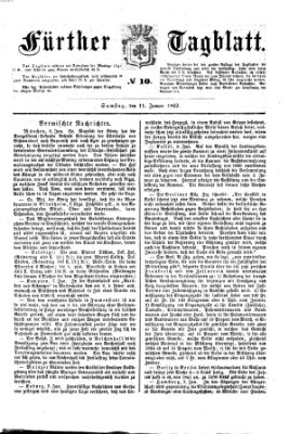 Fürther Tagblatt Samstag 11. Januar 1862