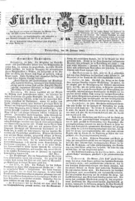 Fürther Tagblatt Donnerstag 20. Februar 1862