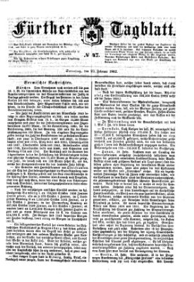 Fürther Tagblatt Sonntag 23. Februar 1862