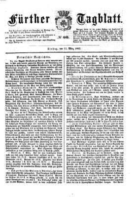 Fürther Tagblatt Dienstag 11. März 1862
