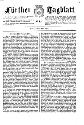 Fürther Tagblatt Freitag 4. April 1862