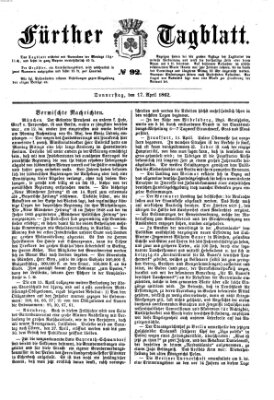 Fürther Tagblatt Donnerstag 17. April 1862