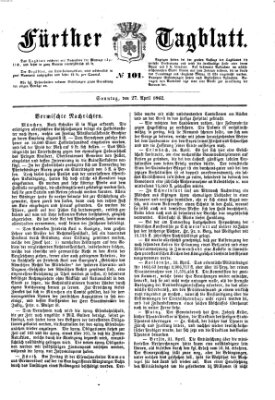 Fürther Tagblatt Sonntag 27. April 1862