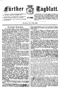 Fürther Tagblatt Samstag 3. Mai 1862