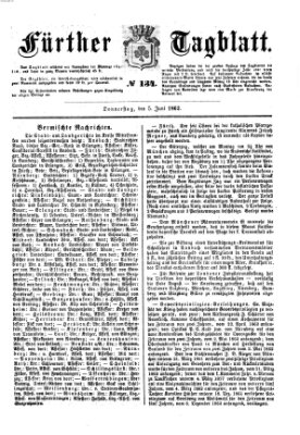 Fürther Tagblatt Donnerstag 5. Juni 1862