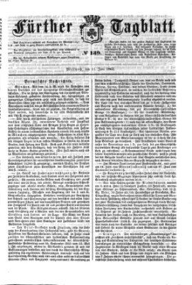 Fürther Tagblatt Mittwoch 11. Juni 1862
