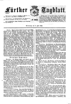 Fürther Tagblatt Mittwoch 9. Juli 1862