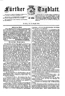 Fürther Tagblatt Dienstag 12. August 1862