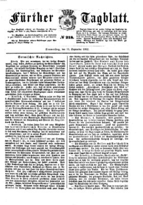Fürther Tagblatt Donnerstag 11. September 1862
