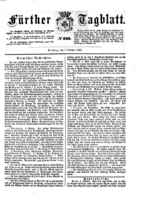 Fürther Tagblatt Dienstag 7. Oktober 1862