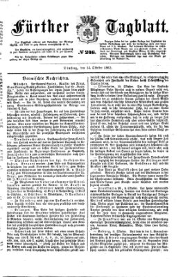 Fürther Tagblatt Dienstag 14. Oktober 1862