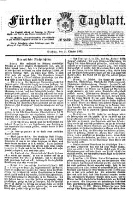 Fürther Tagblatt Dienstag 21. Oktober 1862