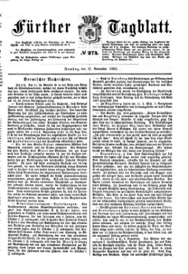 Fürther Tagblatt Samstag 15. November 1862