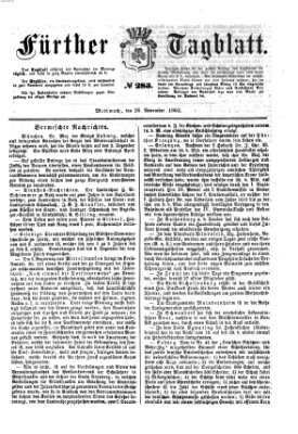 Fürther Tagblatt Mittwoch 26. November 1862