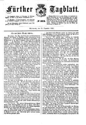 Fürther Tagblatt Mittwoch 31. Dezember 1862