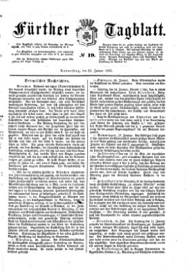 Fürther Tagblatt Donnerstag 22. Januar 1863